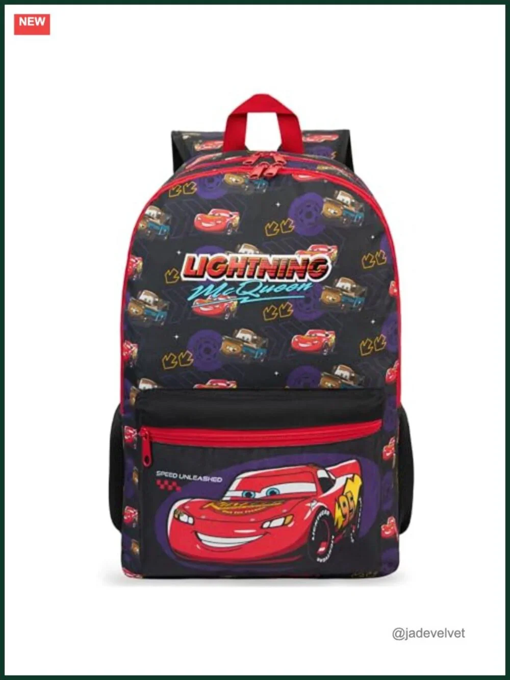 Disney Cars Kids Backpack, Lightweight 18in School Bag, Padded Straps, Polyester
